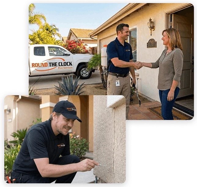 Technician is working on the residential home